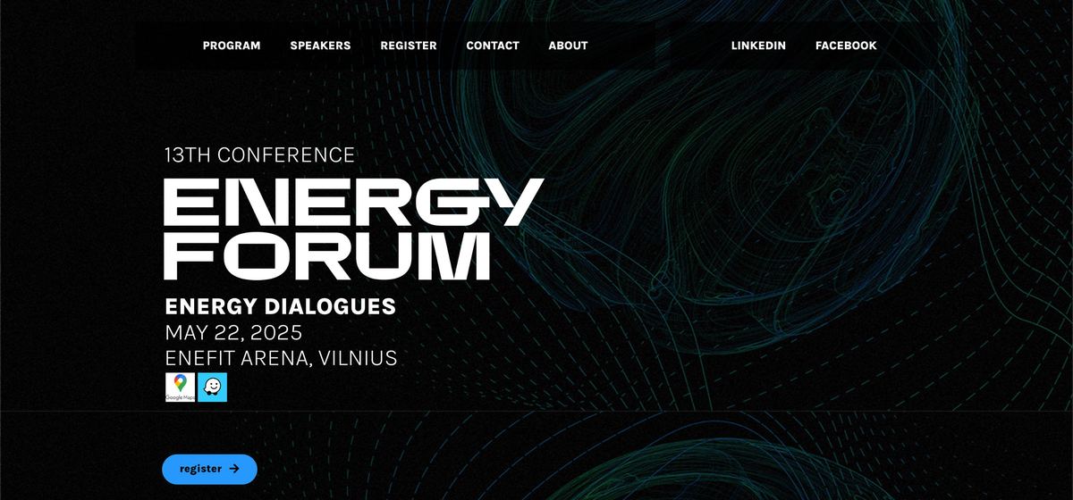 Energy Forum svetainės vaizdas