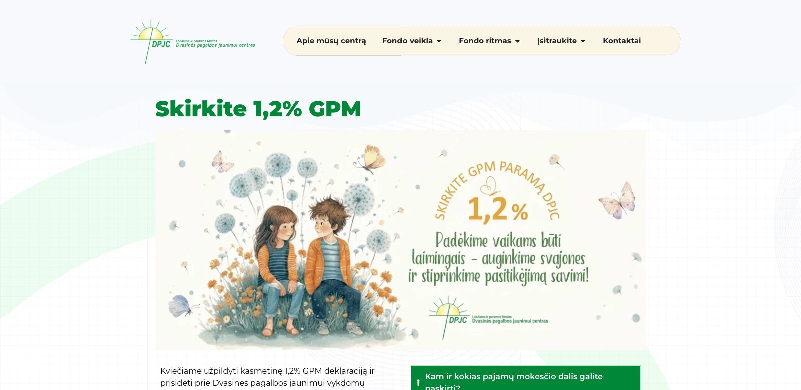 1,2 % GPM skyrimas su aiškia instrukcija